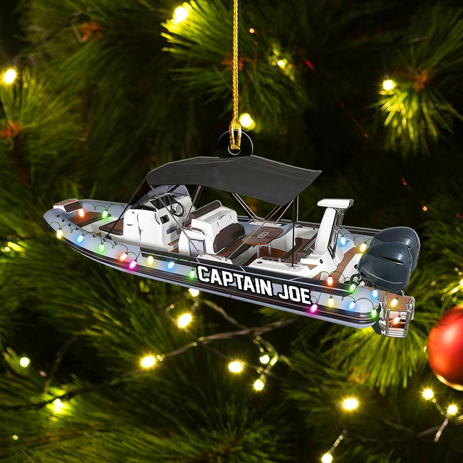 Mostefy Personalized Pontoon Christmas Ornament 2024, Water Craf Boat Ornaments, Cruise Ship Ornament, Boat Ornaments, 2D Flat Ornament, Pine Hanging for Xmas Christmas (Style 12)