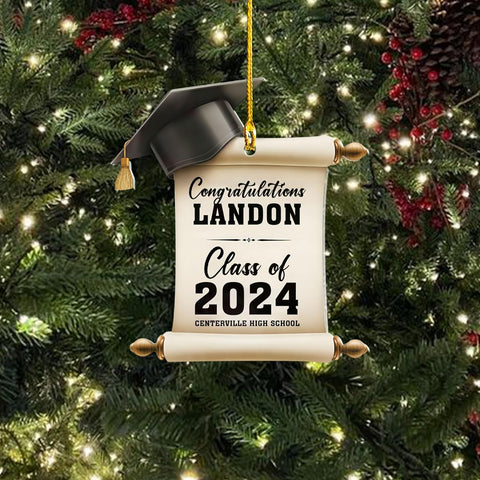 Personalized Graduation Ornaments Class of 2024, Graduation Ornament 2024 2025, Graduation Gown High School Senior Year Christmas Ornament 2025, College Grad Congratulations Graduated Gifts