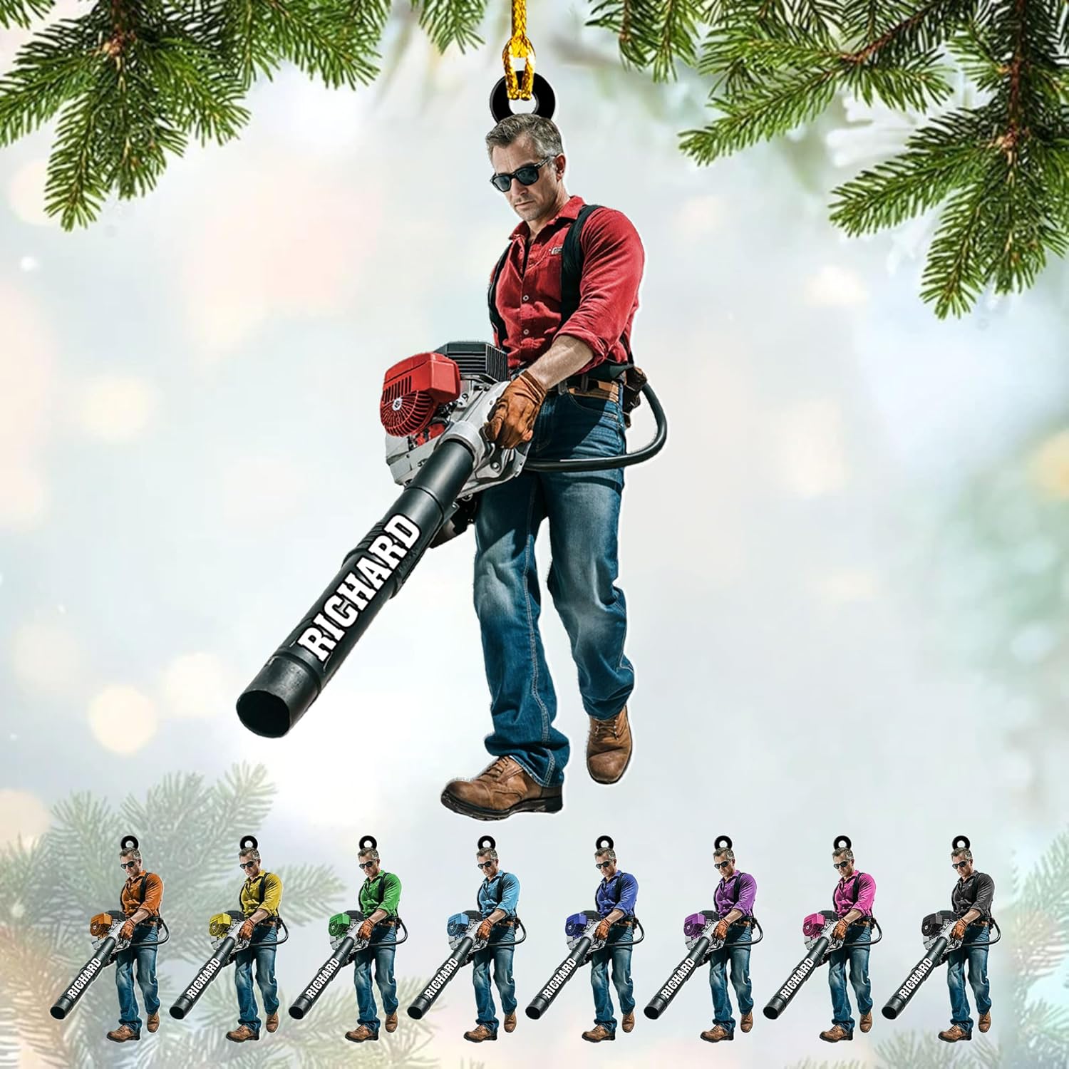 Personalized Leaf Blower Ornament Leaf Blower Christmas Ornament, Leaf Blowers Ornament Christmas, Leaf Blowers Ornament for Christmas Tree Decor Hanging Leaf Blowers Gift Xmas (1, LB2)