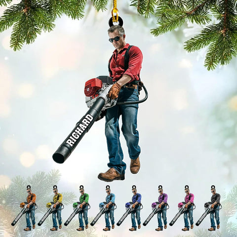 Personalized Leaf Blower Ornament Leaf Blower Christmas Ornament, Leaf Blowers Ornament Christmas, Leaf Blowers Ornament for Christmas Tree Decor Hanging Leaf Blowers Gift Xmas (1, LB2)