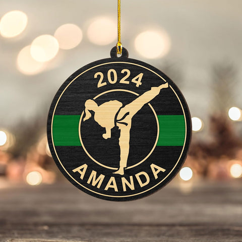 Artparel Personalized Karate Ornament Karate Uniform Ornaments Gifts for Karate Lovers Karate Gift Christmas Ornament 2024 Taekwondo Ornament Jiu Jitsu Ornament Gift for Karate (KRT11)