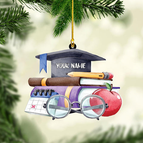 MAPrints Teacher Ornaments Christmas 2024, Teacher Appreciation Gifts for Women, Teacher Acrylic 2D Flat Ornaments, Thank You Appreciation Ornaments, Keepsake Gifts for Teacher (TC 1)