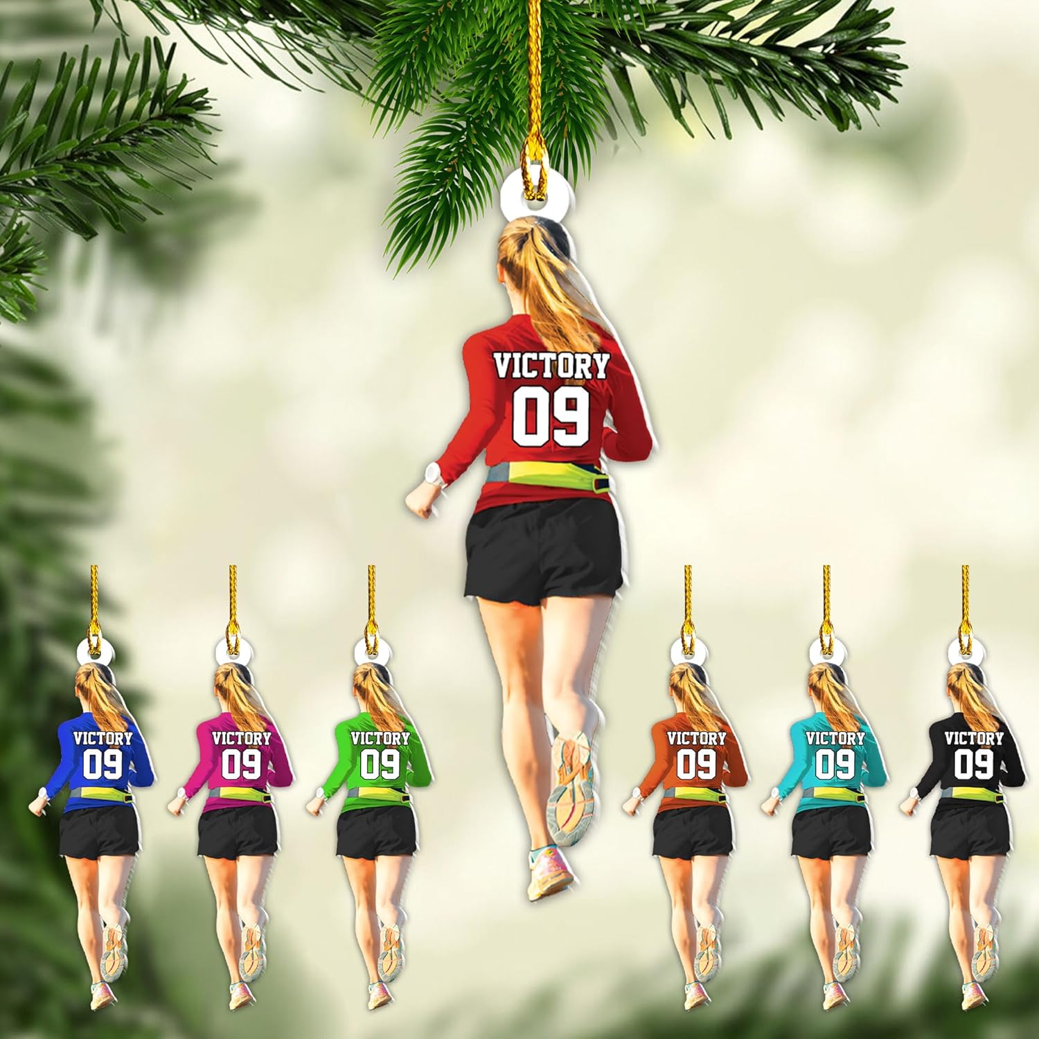 AOVL Personalized Running Christmas Ornament Gift for Runner Running Man Women Runner Gifts Girl Runner Gift Marathon Christmas Runner Ornament Runner Gift Xmas Ornament (Running 3)