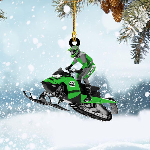 Artparel Personalized Customized Snowmobile Shoes Acrylic Christmas Ornament for Snowmobile Lovers (SM 8)
