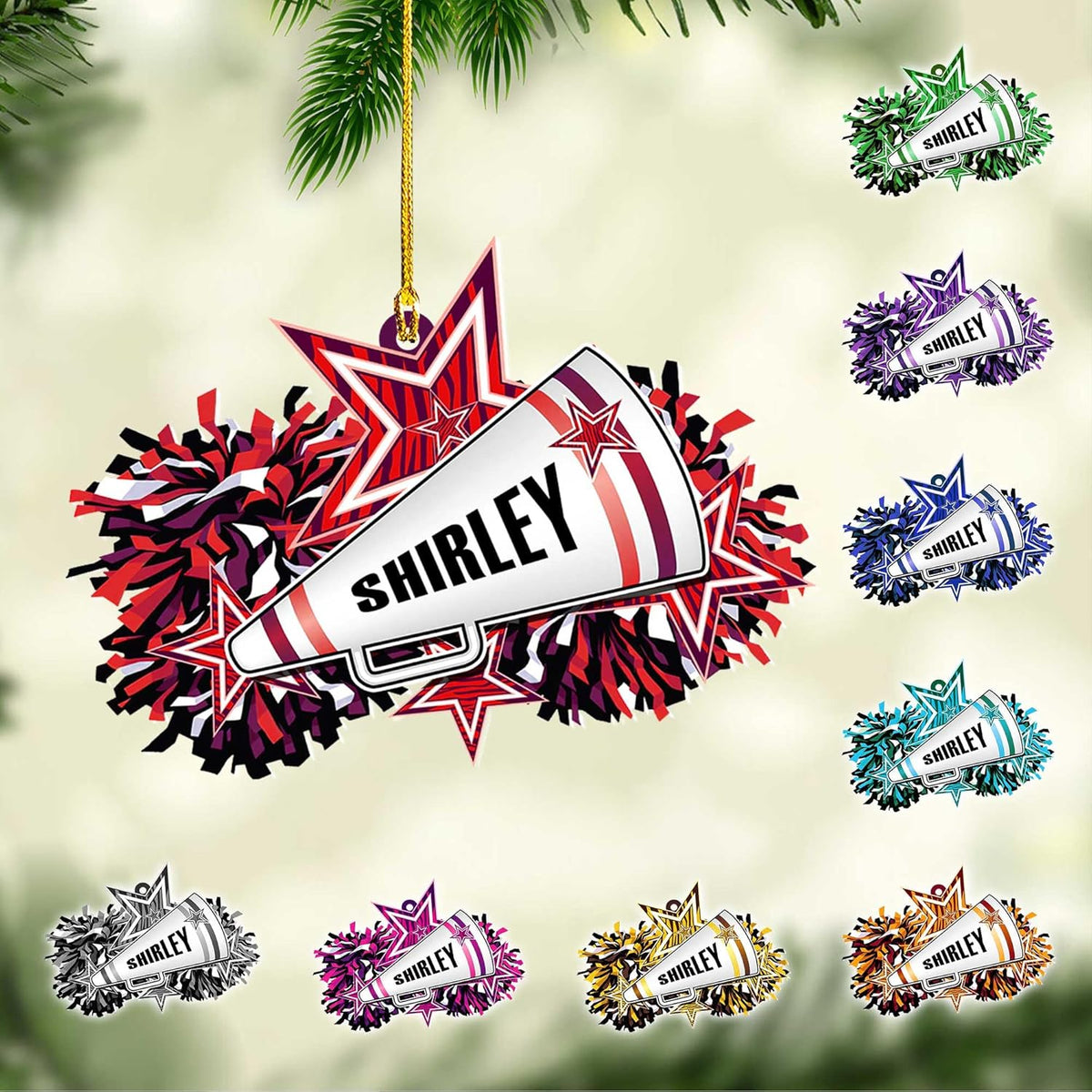 AOVL Personalized Cheerleader Ornaments Cheerleader Cheerleading Lovers Ornaments Cheerleading Ornament Gift for Cheerleader Christmas 2023 Cheer Cheerleader Ornaments Xmas (Cheer 12)