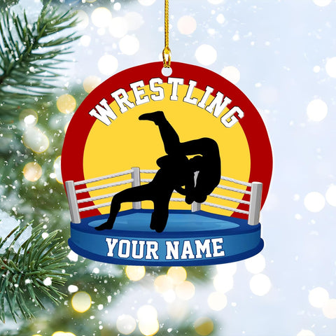 Personalized Wrestling Christmas Ornament 2024 Wrestling Christmas Ornament Gift for Wrestling Player Wrestling Christmas Tree Ornaments for Boys or Girls (Acrylic, Style 5)