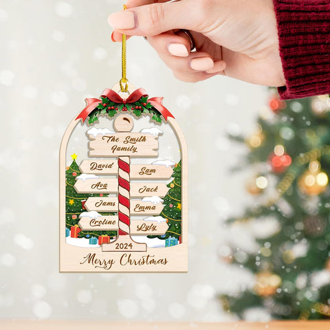 Personalized 2024 Kids Christmas Tree Ornament, Family Christmas Ornament, Family with Kids Name Christmas Ornament 2024 Xmas Tree Decorations, Custom Family Christmas Tree Ornament 2024 (KT 1)