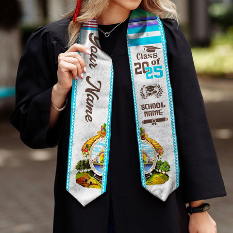 Pretyprints Honduran Graduation Sash, Custom Honduran American Flag Graduation Sash 2025, Honduras Graduation Stole
