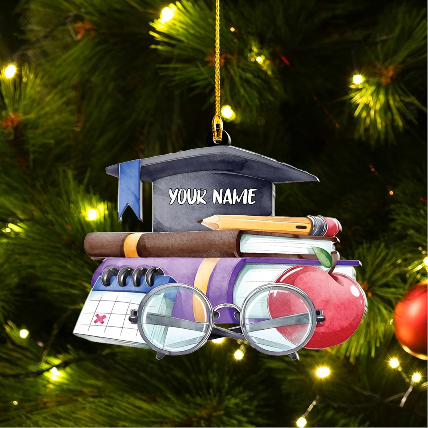 MAPrints Teacher Ornaments Christmas 2024, Teacher Appreciation Gifts for Women, Teacher Acrylic 2D Flat Ornaments, Thank You Appreciation Ornaments, Keepsake Gifts for Teacher (TC 1)