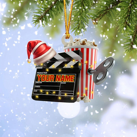 AOVL Personalized Film Clapboard Ornament Movie Clapper Christmas Ornaments Film Clapboard Ornament Film Clapper Ornament Director Clapboard Christmas Ornament Movie Clapperboard Theater (FilmH1)