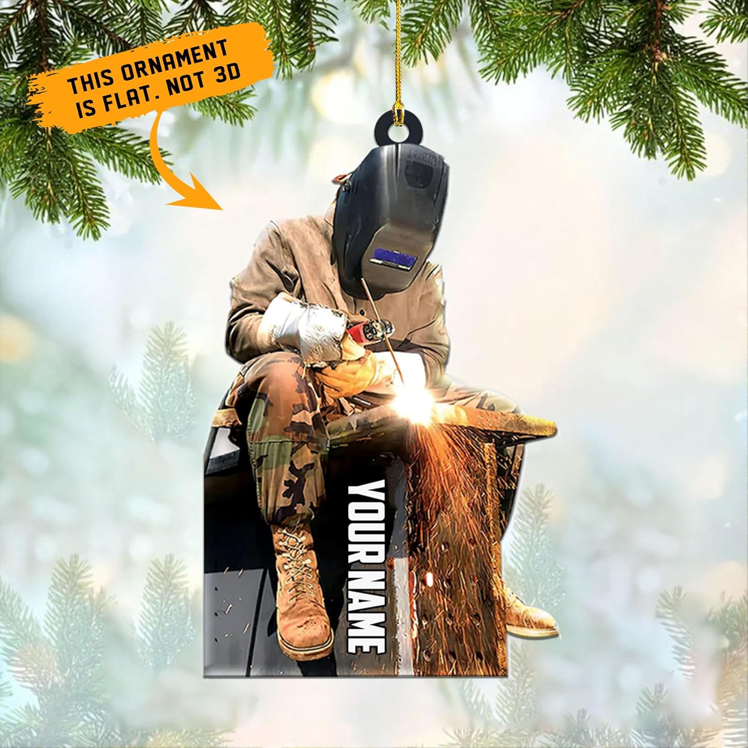 mostprints Personalized Welder Ornament, Custom Welder Ornaments Welding Ornaments Flat Two Sided Hanging Plastic Ornaments Welder Gift Christmas Ornament Hanging Decorations Ornament (WD10)