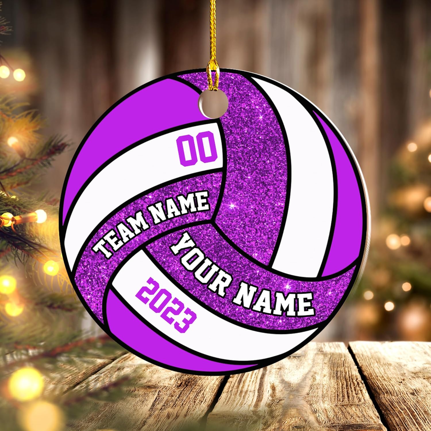 mostprints Personalized Volleyball Ornament, Volleyball Christmas Ornament, Beach Volleyball Gift for Volleyball Players Volleyball Ornament Christmas Tree Volleyball Team Gifts (V11)