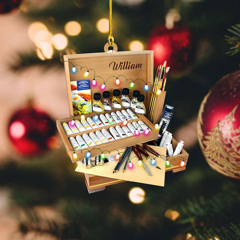 AOVL Personalized Painting Ornament, Artist Christmas Ornament, Drawing Ornament Gift, Painter Christmas Ornament, Painting Artist Ornament, Painting Tool Ornament Painter (Painting 16)