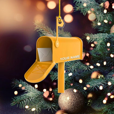 Artparel Custom Mailbox Ornament 2024 Mailbox Christmas Ornaments Post Office Christmas Ornaments Mailbox for Xmas Postal Christmas Ornaments Mailbox Personalized Christmas Tree Ornament (MB7)