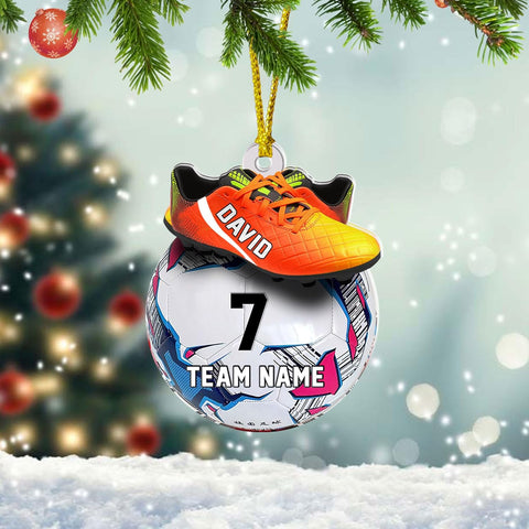 Paniprints Personalized Soccer Ornament 2024, Soccer Christmas Ornament, Ornament Great Gift Idea for Soccer Players and Soccer Lovers Custom Name Number Team Name for Xmas (Style 5)