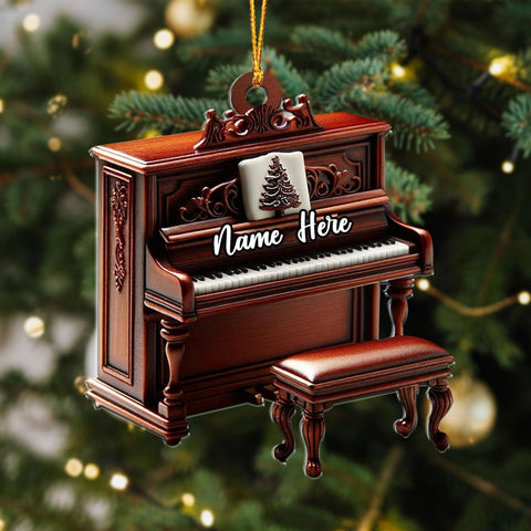 Podagree Personalized Piano Ornament, Custom Piano Ornament Piano Christmas Ornament 2023, Music Instrument Player Keyboard Ornament Decor, Gift for Piano Lover, Music Lovers (PN3)