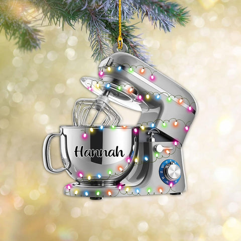 Custom Baking Mixer Lights 2D Flat Ornament Customized Stand Mixer Mica Christmas Ornaments Love Cooking Xmas Keepsake Gift Ideas Gifts for Chef Lovers Gift (CBM10)