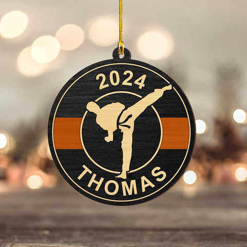 Artparel Personalized Karate Ornament Karate Uniform Ornaments Gifts for Karate Lovers Karate Gift Christmas Ornament 2023 Taekwondo Ornament Jiu Jitsu Ornament Gift for Karate (KRT10)