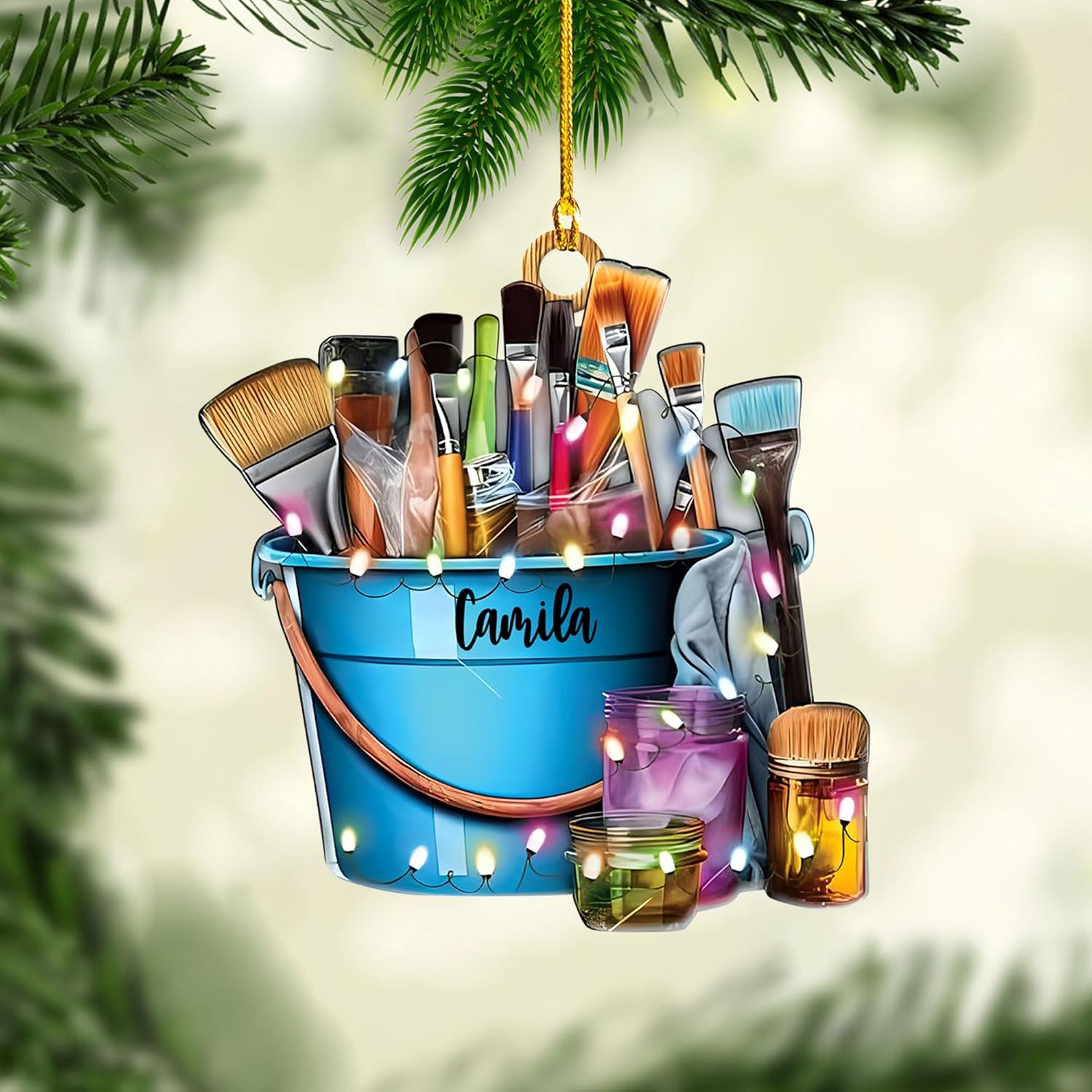 AOVL Personalized Painting Ornament, Artist Christmas Ornament, Drawing Ornament Gift, Painter Christmas Ornament, Painting Artist Ornament, Painting Tool Ornament Painter (Painting 18)