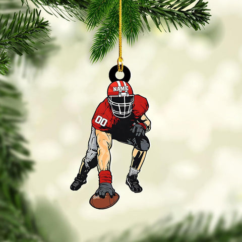 Artparel Personalized Football Ornament Customized Football Christmas Ornaments Football Ornament Christmas Hanging Décor Gift for Football Fans Football Gifts Gift for Football Player (FB 19)