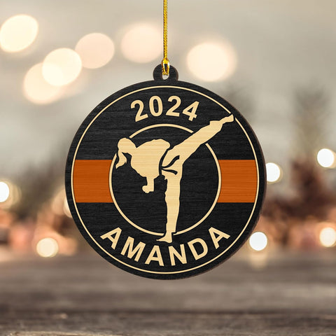 Artparel Personalized Karate Ornament Karate Uniform Ornaments Gifts for Karate Lovers Karate Gift Christmas Ornament 2024 Taekwondo Ornament Jiu Jitsu Ornament Gift for Karate (KRT11)
