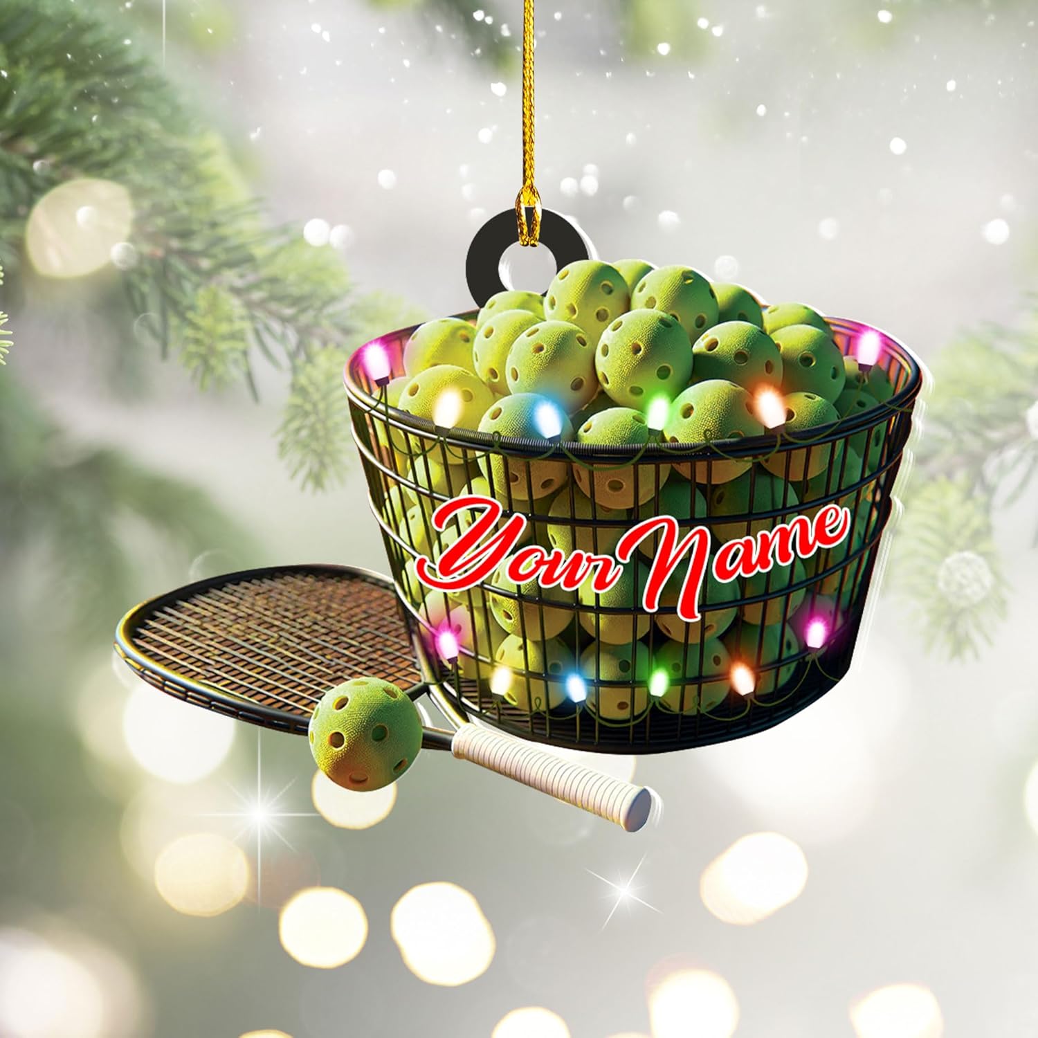 mostprints Personalized Pickleball Ornament 2023, Pickleball Paddles, Pickle Baller Sport Gifts Pickleball Ornament Christmas Tree Pickleball Decorations for Pickleball Lovers (PB5)