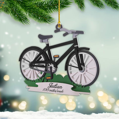 Personalized Mountain Biking Ornament, Custom Name & Year Christmas Tree Ornaments 2024, Xmas Cyclist Gifts, Mountain Bike Biking Rider Xmas Holiday Keepsake, Bicycle Racing Sport Presents (Style 15)