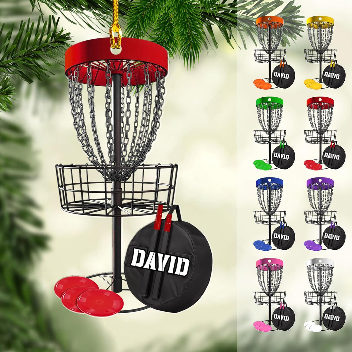 Custom Disc Golf Ornaments 2024 Gift for Disc Golf Lover Disc Golf Ornament for Christmas Xmas Disc Golf Ornament Golfer Gift (DG8)