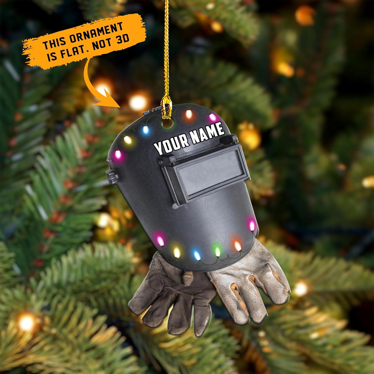 mostprints Personalized Welder Ornament, Custom Welder Ornaments Welding Ornaments Flat Two Sided Hanging Plastic Ornaments Welder Gift Christmas Ornament Hanging Decorations Ornament (WD4)