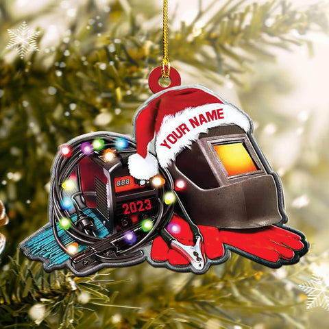 mostprints Personalized Welder Ornament, Custom Welder Ornaments Welding Ornaments Flat Two Sided Hanging Plastic Ornaments Welder Gift Christmas Ornament Hanging Decorations Ornament (WD3)