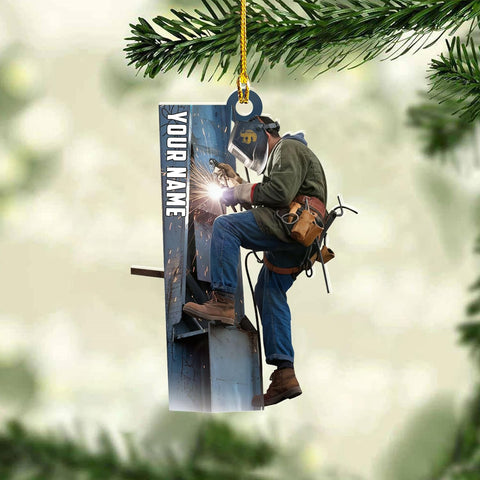 Personalized Ironworker Ornaments, Ironworker Ornaments for Christmas Tree Iron Worker Gifts for Men, Ironworker Costume, Gift for Ironworkers Iron Worker Ornament for Coworkers and Employees (IW1)