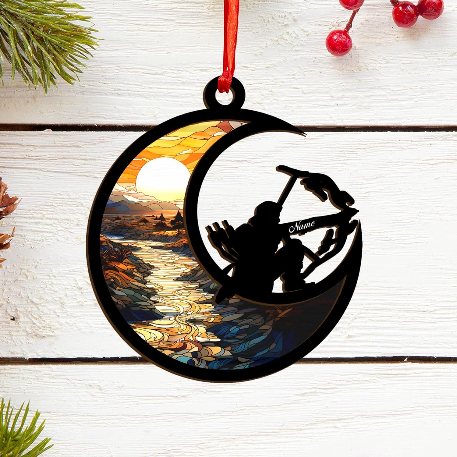 Piratify Personalized Archery Ornament for Christmas Tree, Archery Bow and Arrow Ornament, Archer Suncatcher Decorations, Xmas Ornaments Gifts (Style 10)