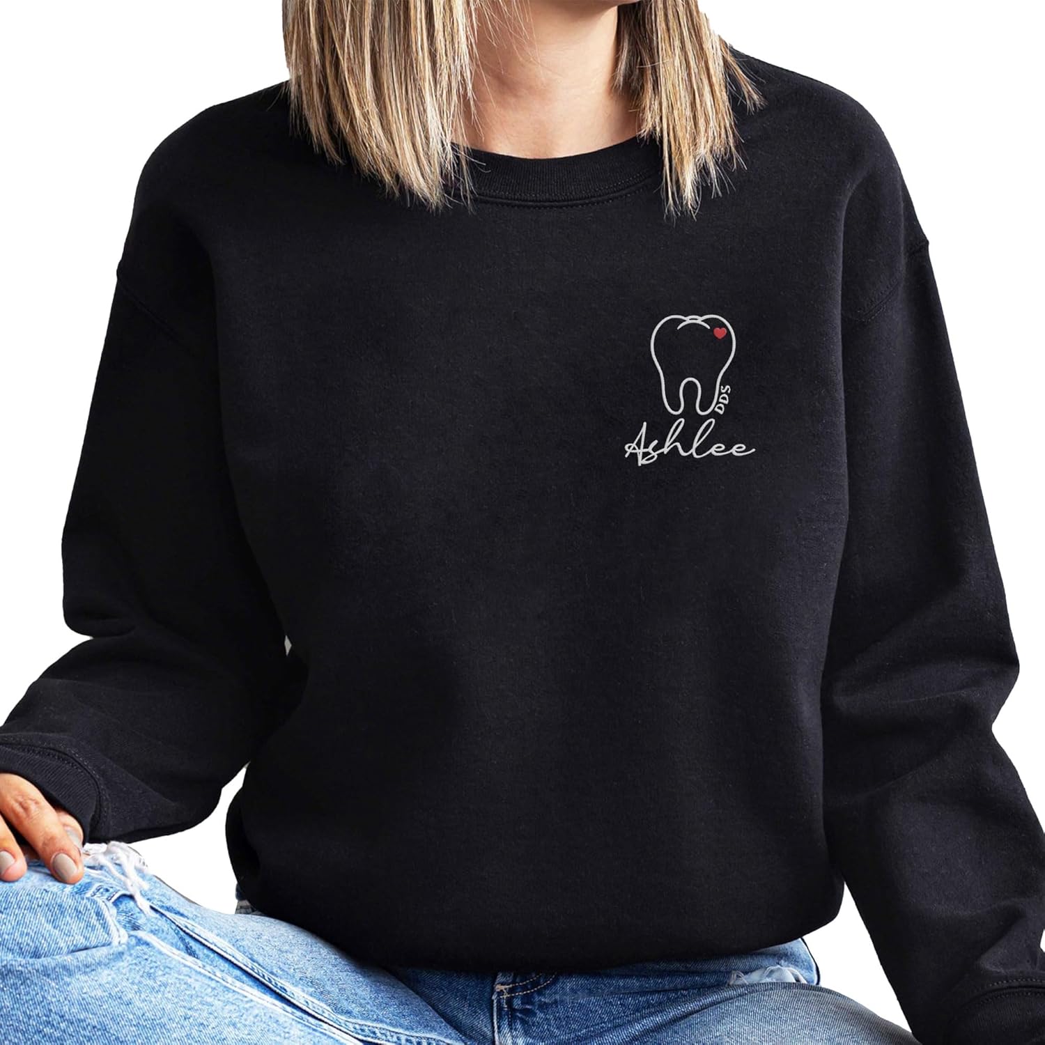 Leeprints Personalized Embroidered Sweater, Dental Assistant & Hygienist Gift, Nurse Hoodie