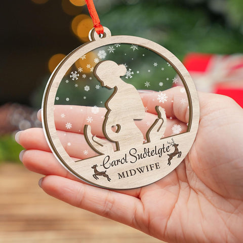 MAPrints Personalized Obstetrician Or Midwife Christmas Ornament, Midwife Christmas Ornament, Thank You Gift for Midwife Ornament, Midwife Retirement Ornament, Midwife Appreciation Gift (MW 3)