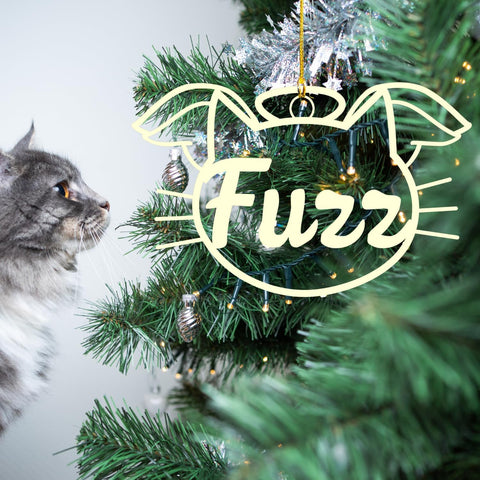 MAPrints Personalized Cat Ornaments for Christmas Tree, Custom Cat Christmas Ornament 2024, Gifts for Christmas Cat Lovers Cat Memorial Ornament, Cat Hanging Ornament Cat On The Moon (CAT 10)