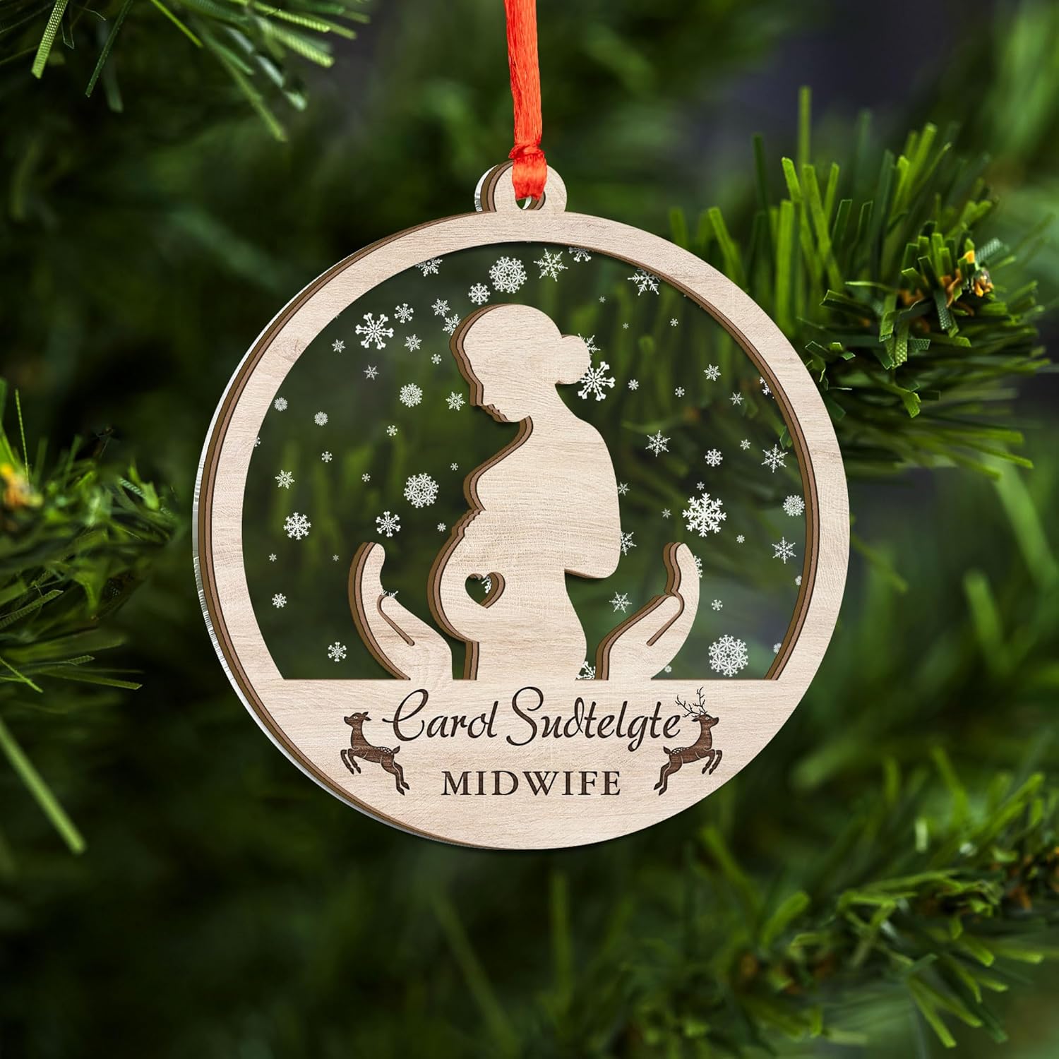 MAPrints Personalized Obstetrician Or Midwife Christmas Ornament, Midwife Christmas Ornament, Thank You Gift for Midwife Ornament, Midwife Retirement Ornament, Midwife Appreciation Gift (MW 3)