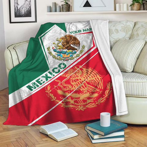 Personalized Name Mexico Blanket for Men and Women, Customized Mexico Blankets, Mexico Flag Mexican Flag Blanket Funny Gift Fuzzy Plush Soft Micro Fleece Sherpa Blanket Bed Throw1 (MXBL07)