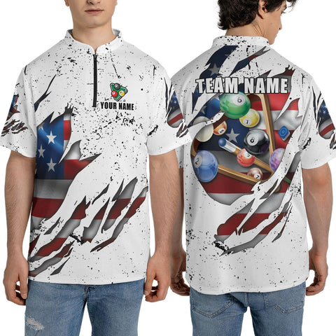 Artparel Personalized Billiard Jersey 3D Billiard Shirts for Men Billiard Bowling Jersey Billiards 9 Ball Pool Shirts for Men