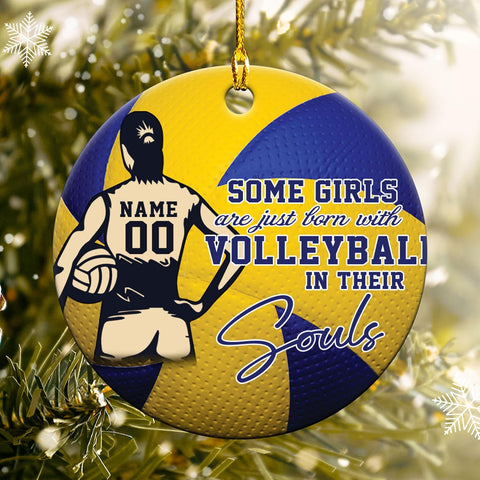 mostprints Personalized Volleyball Ornament, Volleyball Christmas Ornament, Beach Volleyball Gift for Volleyball Players Volleyball Ornament Christmas Tree Volleyball Team Gifts (V13)