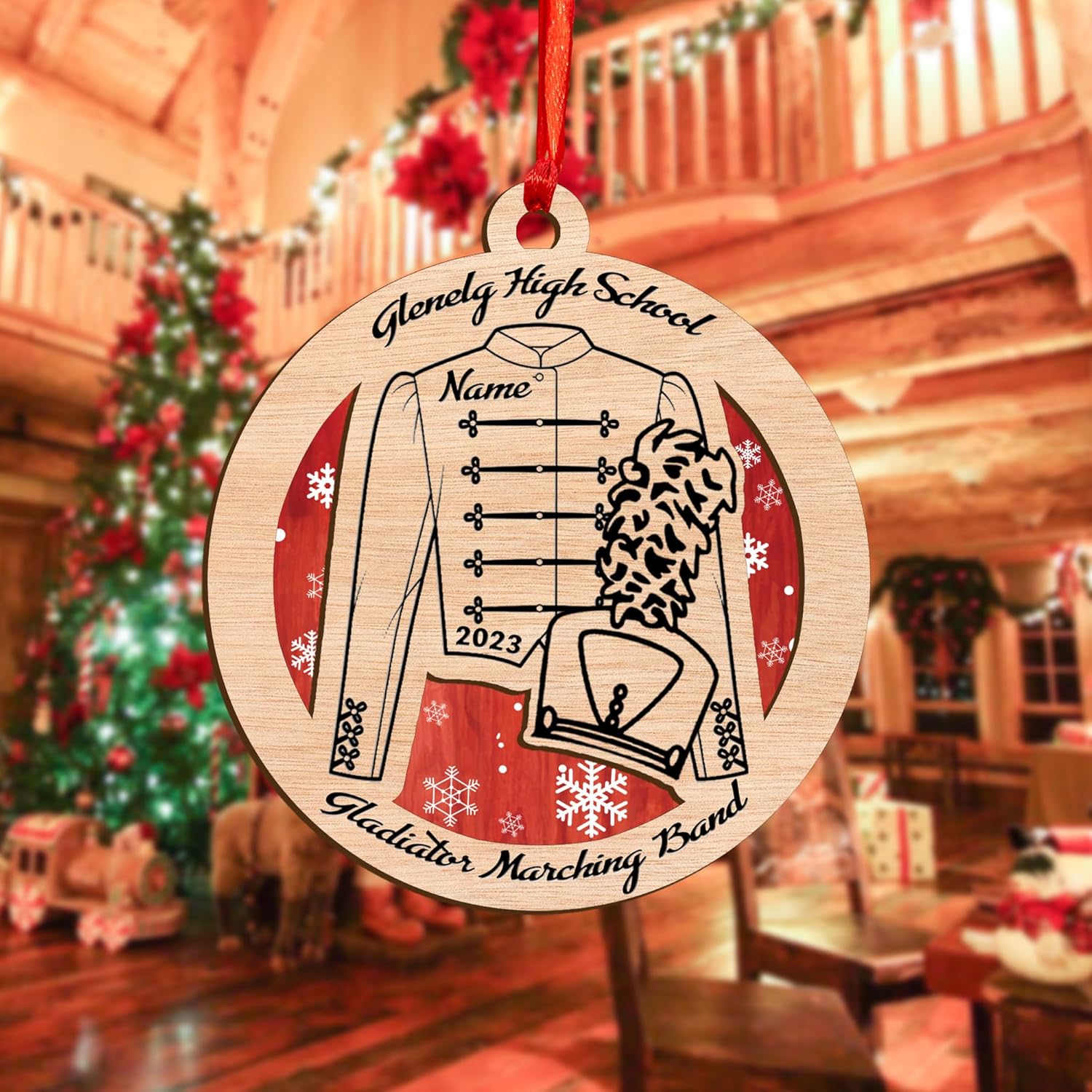 Pretyprints Marching Band Christmas Ornament Personalized Girl 2024 Custom Marching Band Gifts Band Director Gifts, Marching Band Gifts, Music Ornament Marching Band Teacher Gifts Music (Style 5)