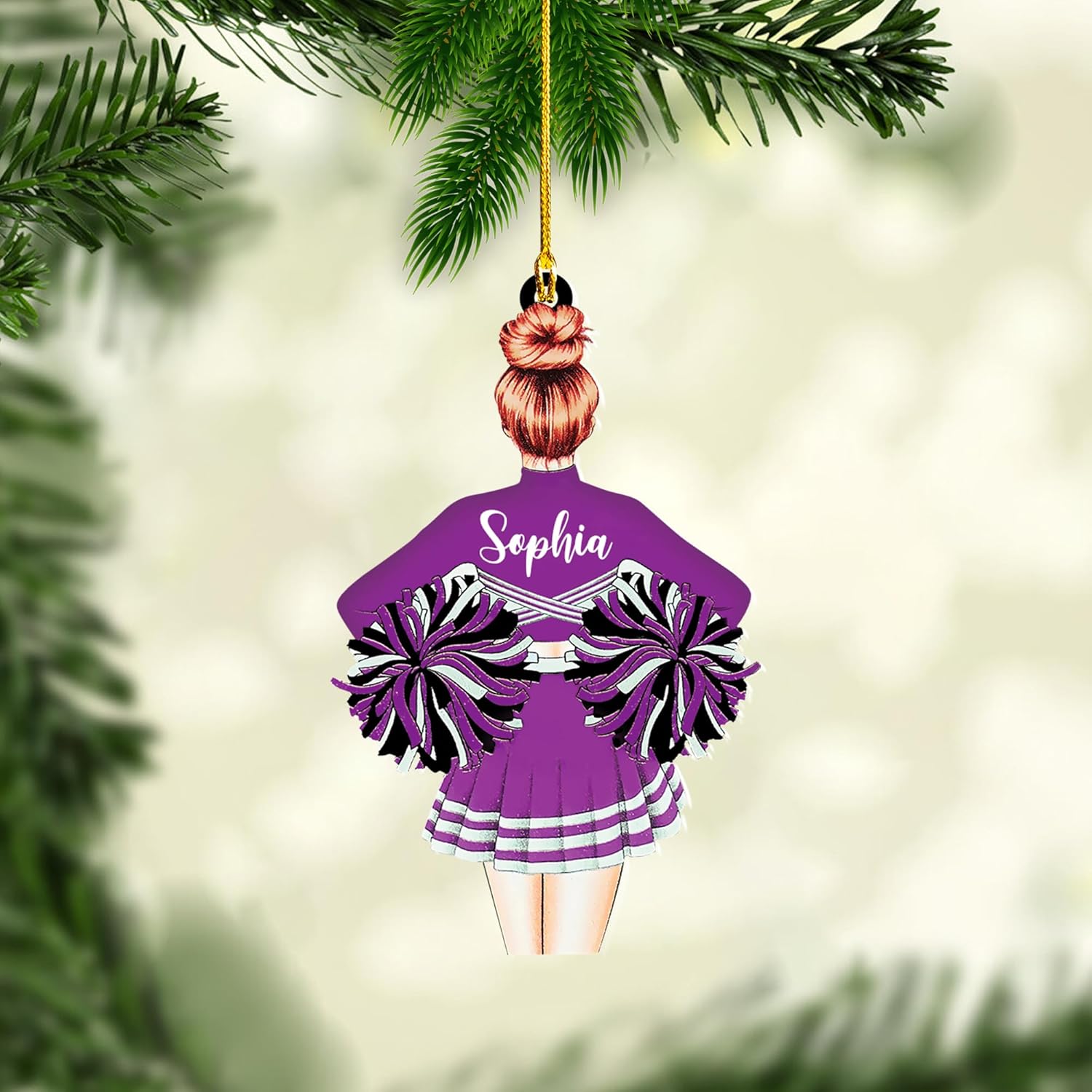 AOVL Personalized Cheerleader Ornaments Cheerleader Cheerleading Lovers Ornaments Cheerleading Ornament Gift for Cheerleader Christmas 2023 Cheer Cheerleader Ornaments Xmas (Cheer 8)
