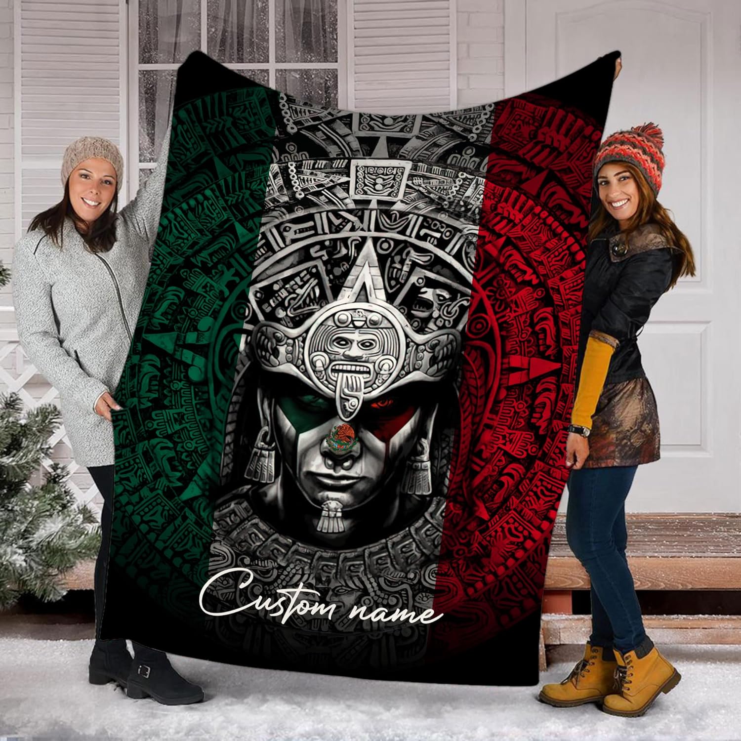 Personalized Name Mexico Blanket for Men and Women, Customized Mexico Blankets, Mexico Flag Mexican Flag Blanket Funny Gift Fuzzy Plush Soft Micro Fleece Sherpa Blanket Bed Throw1 (MXBL11)