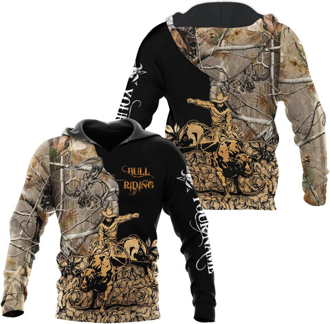Rivelus Personalized Name Bull Riding Shirt 3D, Rodeo Shirts Bull Biding Shirts for Men and Women, Bull Rider Shirt Gift