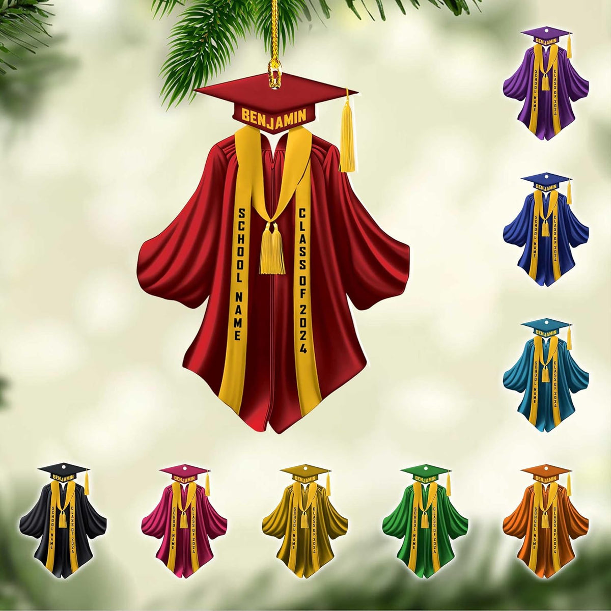 AOVL Graduation Ornament, Graduation Ornaments Class of 2023, Graduation Cap and Scroll Xmas Gift, Graduation Christmas Xmas Tree Ornaments, Gifts for Graduate, School Ornaments (Gra1)