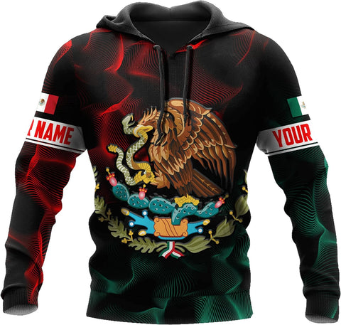 Personalized Name Mexican Hoodie 3D, Customized Mexican Hoodies for Men, Unisex Mexico Hoodie, Mexico Hoodies for Men, Mexico Flag Unisex Hoodie, Zip Hoodie, Sweatshirt, T shirt, Multicolor, 5X-Large