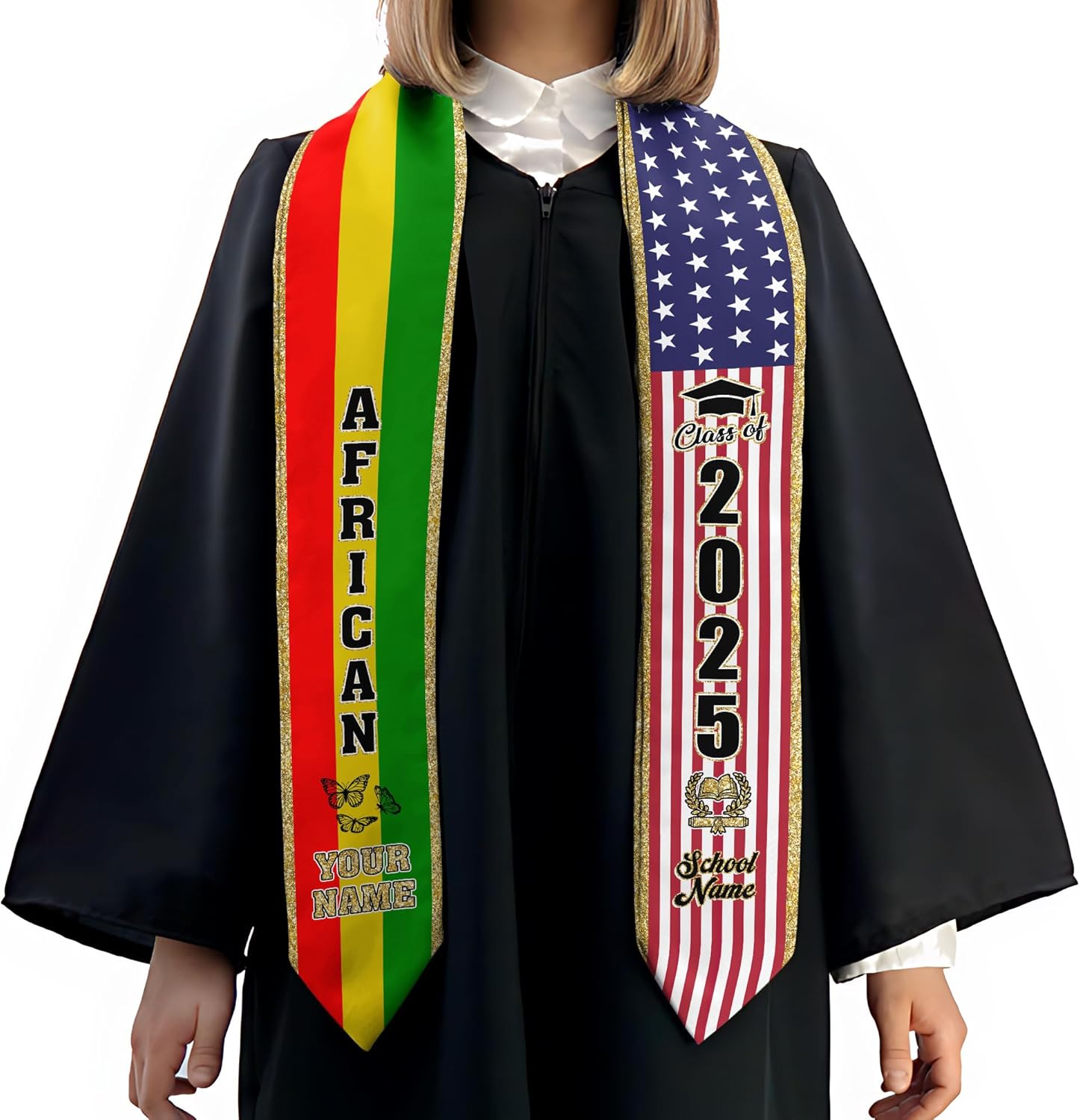 African American Graduation Sash, Graduation Stole Customize, African Graduation Sash, Graduation Stole Class of 2025