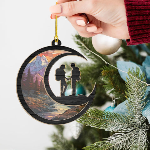 Suseaz Personalized Hiking Ornaments for Christmas Tree, Hiking Ornament Gift for Hiker Women and Men, Mountain Hiking Ornament Gift for Hiking Lover, Mountain Climber, Through Hiker Ornament (ON126)