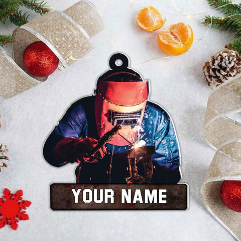 Artparel Personalized Welder Ornaments Custom Name Welder Christmas Ornament Custom Welder Gifts Welder Ornaments for Christmas Tree Welder Christmas Ornament (WD 10)