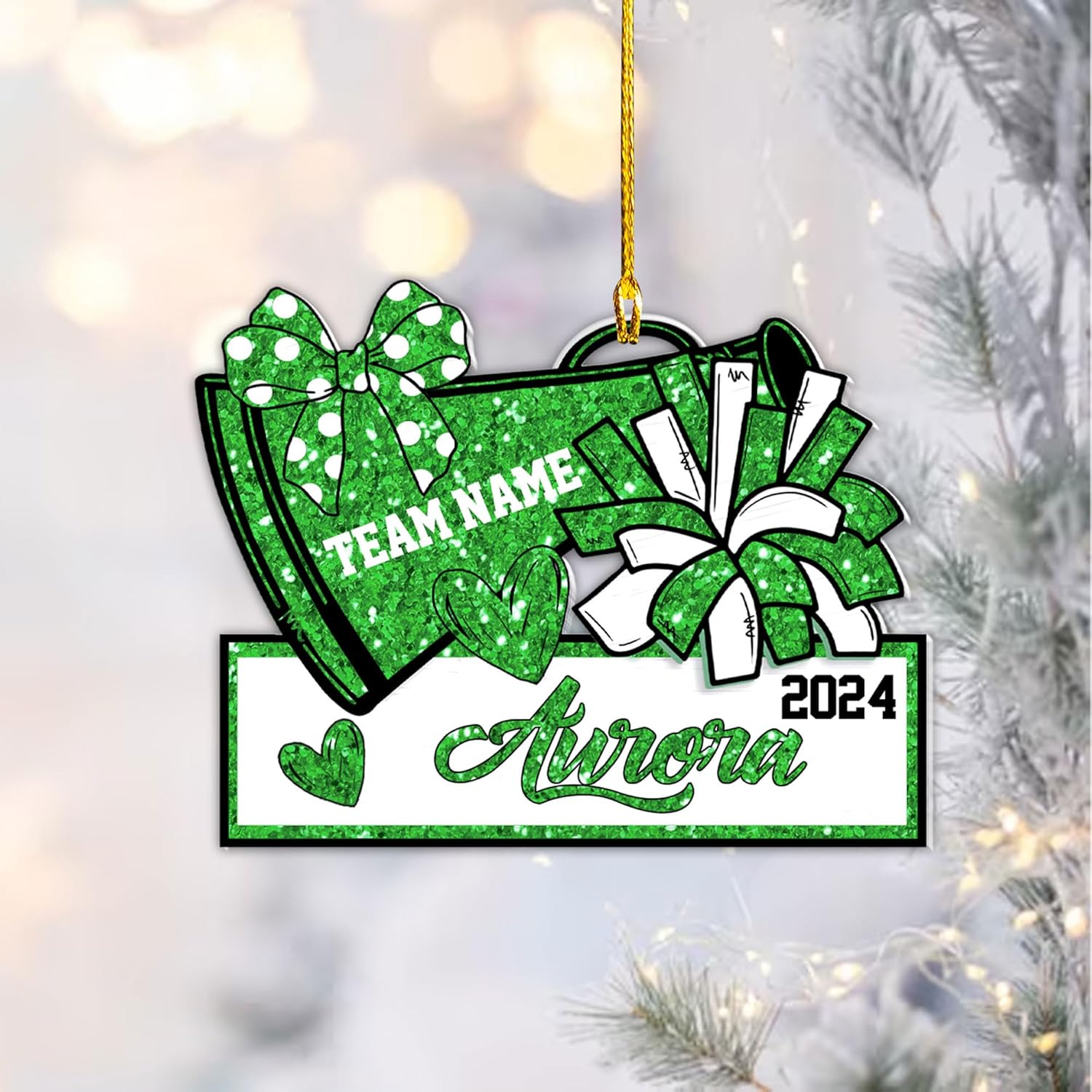 Suseaz Personalized Cheerleader Ornament 2024, Cheerleader Christmas Ornaments, Cheer Christmas Ornament, Cheerleading Ornament 2024, Cheer Ornaments for Christmas Tree (Acrylic, Cheer6)