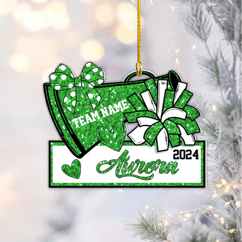 Suseaz Personalized Cheerleader Ornament 2024, Cheerleader Christmas Ornaments, Cheer Christmas Ornament, Cheerleading Ornament 2024, Cheer Ornaments for Christmas Tree (Acrylic, Cheer6)